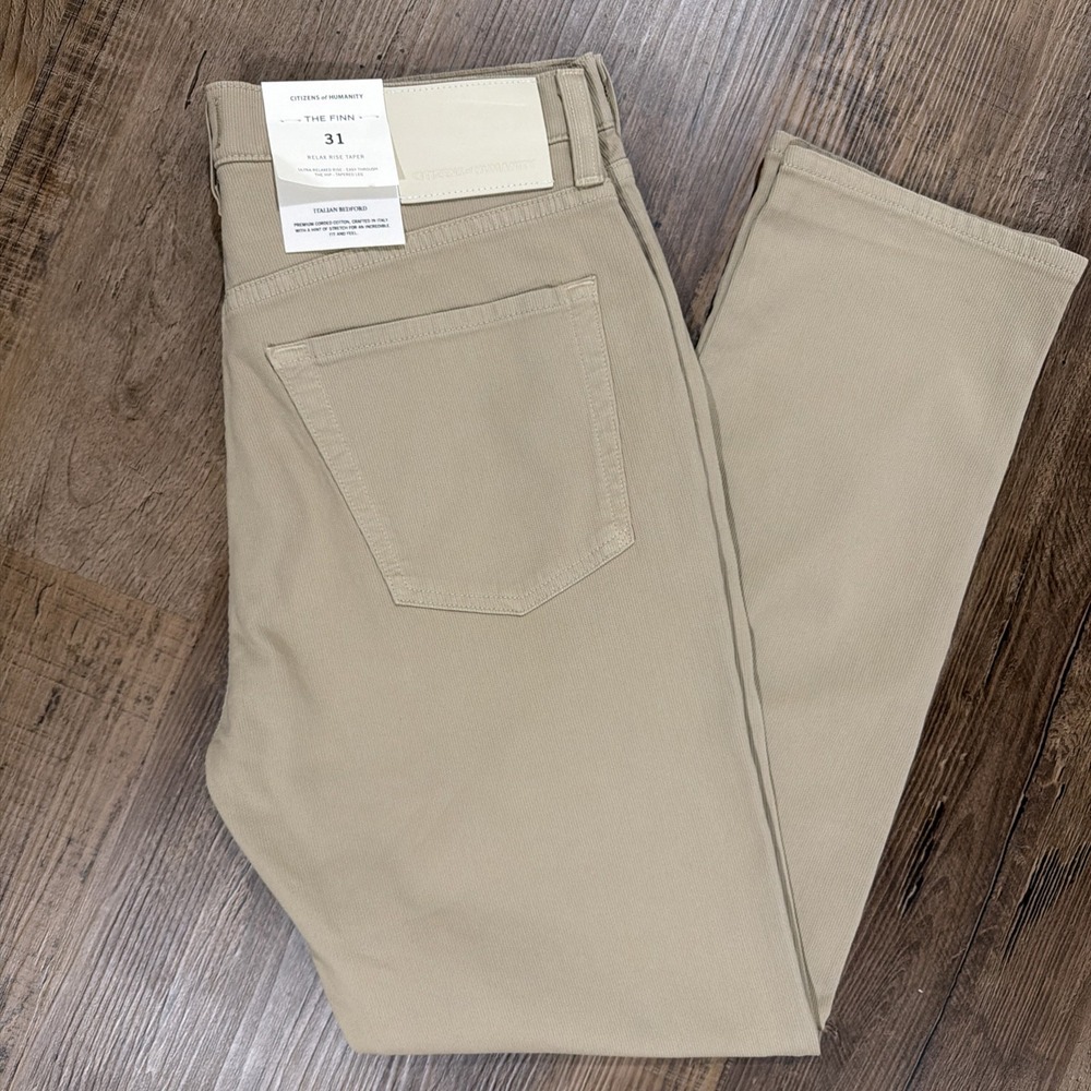 Citizens of Humanity The Finn Relaxed Bedford Button Fly Pants Tan 31 ( 32x28.5)